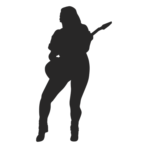 Female playing guitar PNG Design