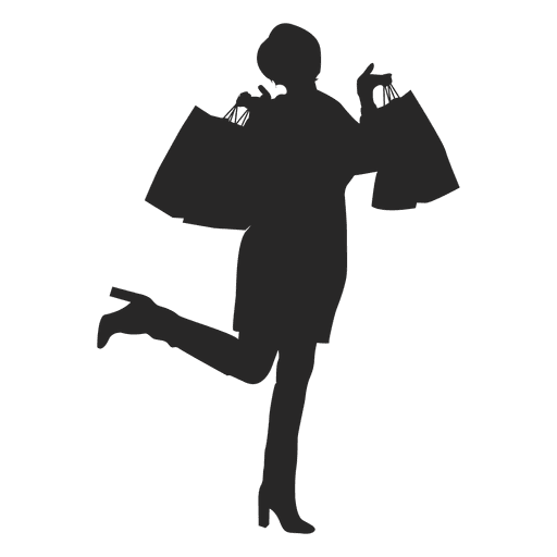 Female shopping silhouette 5 PNG Design