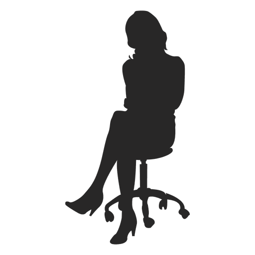 Female sitting on chair PNG Design