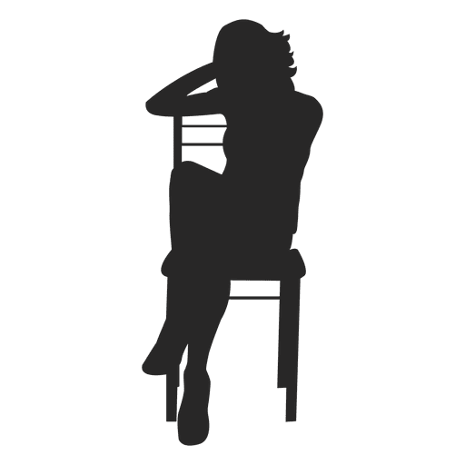 Feminino sentado na cadeira 1 Desenho PNG