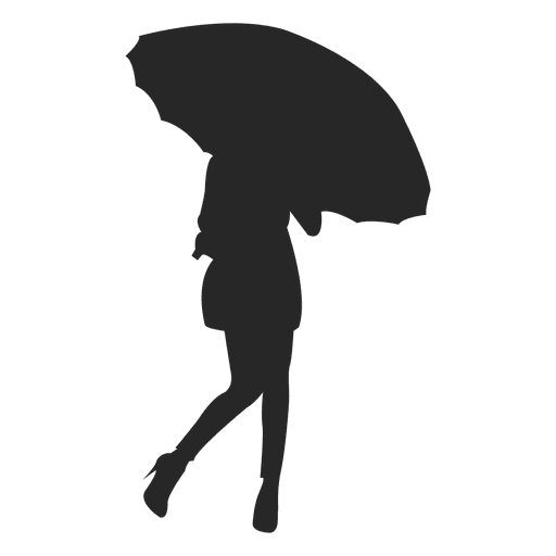 Female walking with umbrella PNG Design