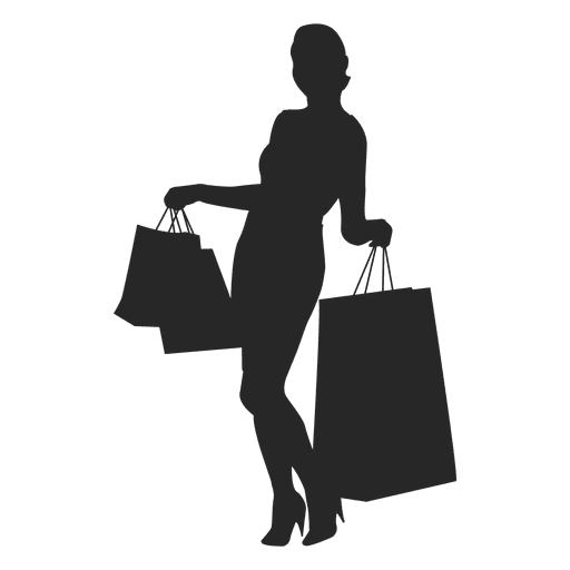 Female With Shopping Bags Transparent Png Svg Vector File