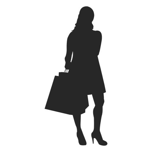 Frau mit Einkaufstaschen 2 PNG-Design