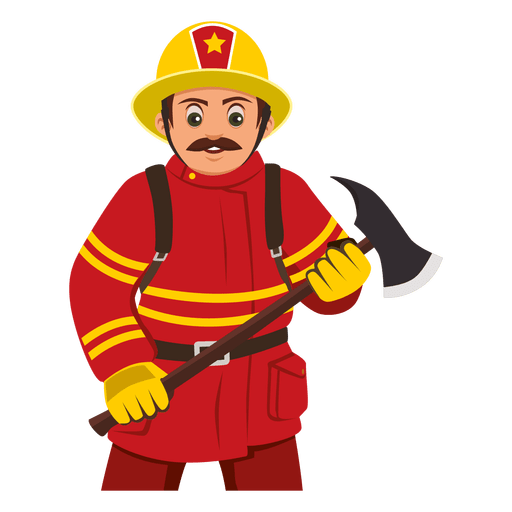 Firefighter carrying axe PNG Design