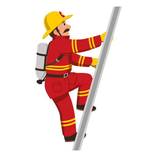 Firefighter climbing ladder PNG Design