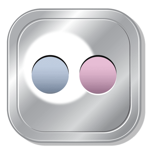 Flickr metallic button PNG Design