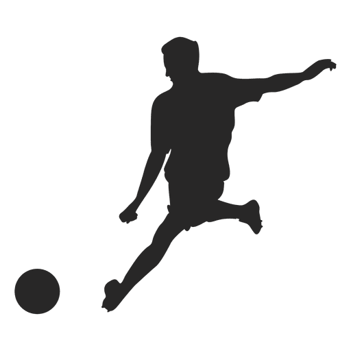 Fußballspieler schlägt Ball PNG-Design