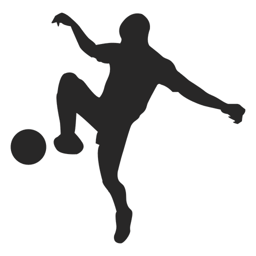 Fußballer dribbelt Ball PNG-Design