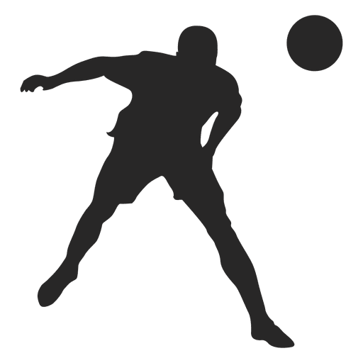 Footballer hitting ball