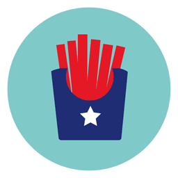 Icono redondo de papas fritas Diseño PNG