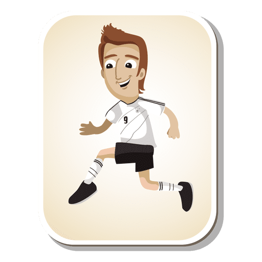 Desenho animado do jogador de futebol da Alemanha