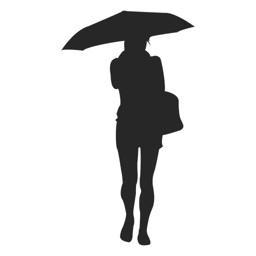 M?dchen das Regenschirm tr?gt PNG-Design