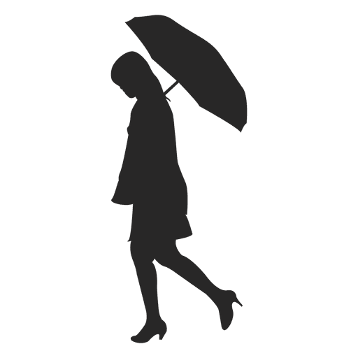 Girl carrying umbrella 1 - Transparent PNG & SVG vector file