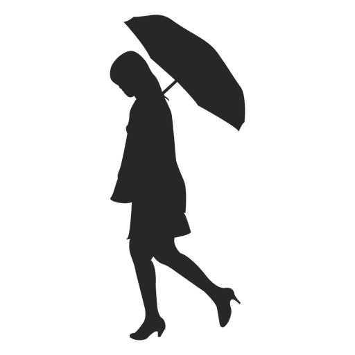 Girl carrying umbrella 1 PNG Design