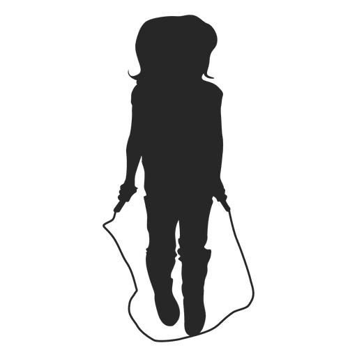 Girl child rope jumping PNG Design