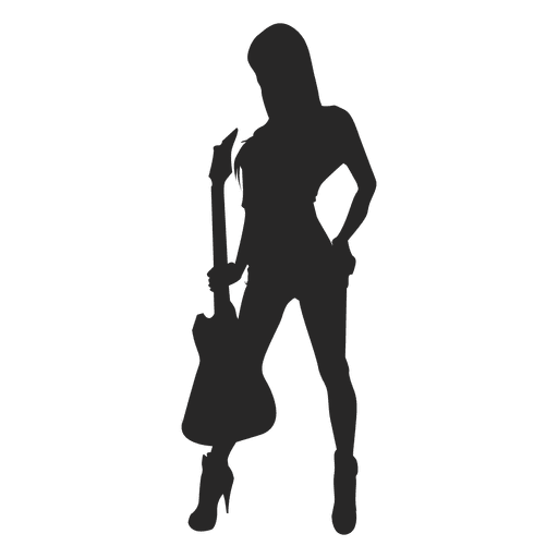 Girl guitarist silhouette