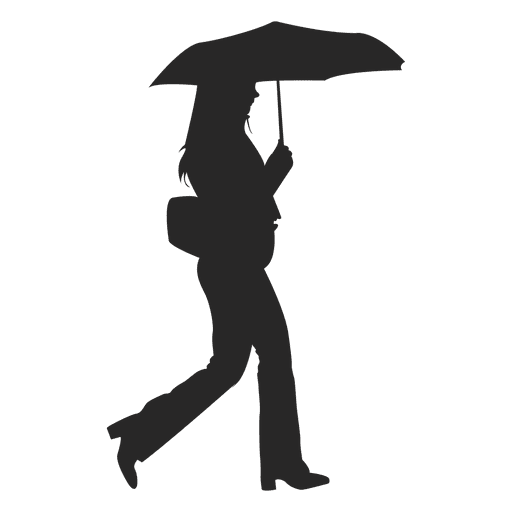 Girl holding umbrella PNG Design
