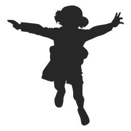 Silhueta de menina pulando Transparent PNG