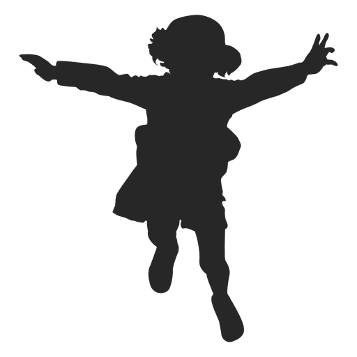 Silhouette of girl jumping PNG Design