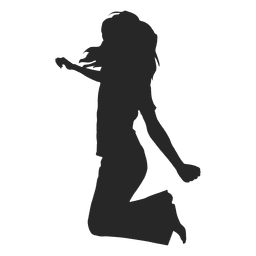 Icono de silueta de niña saltando Transparent PNG