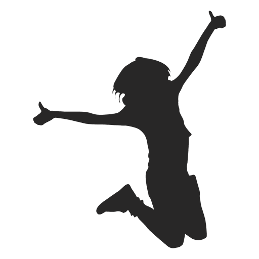 Girl jumping silhouette 3 PNG Design