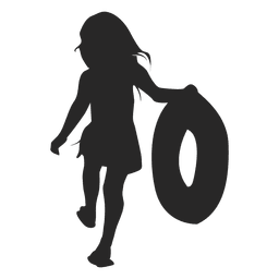 Menina brincando com pneu Desenho PNG
