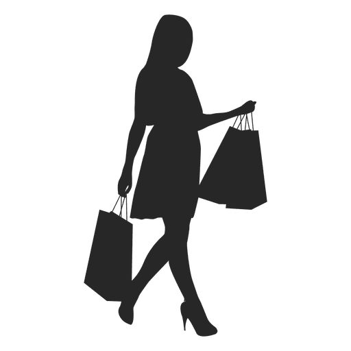 Girl shopping silhouette 5 Transparent PNG SVG vector file