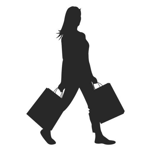 Girl shopping silhouette 8 PNG Design