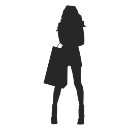 Girl shopping bags silhouette PNG Design Transparent PNG