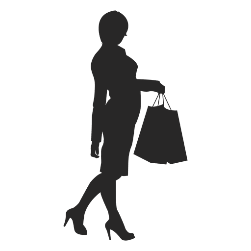 Chica con bolsas de compras 2 Diseño PNG
