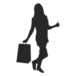 Chica con bolsas de compras 3 Diseño PNG