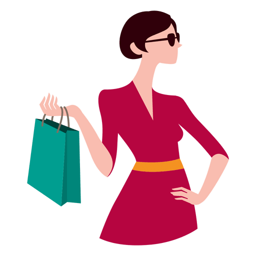 Girl with shopping bags 6 PNG Design