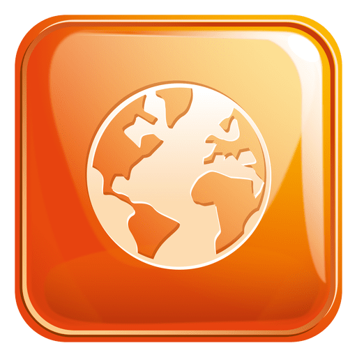 Globe square icon 3 PNG Design