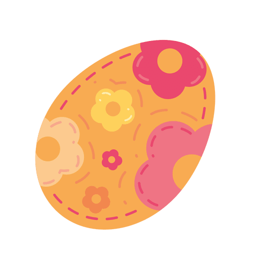 Huevo de pascua floral dorado Diseño PNG