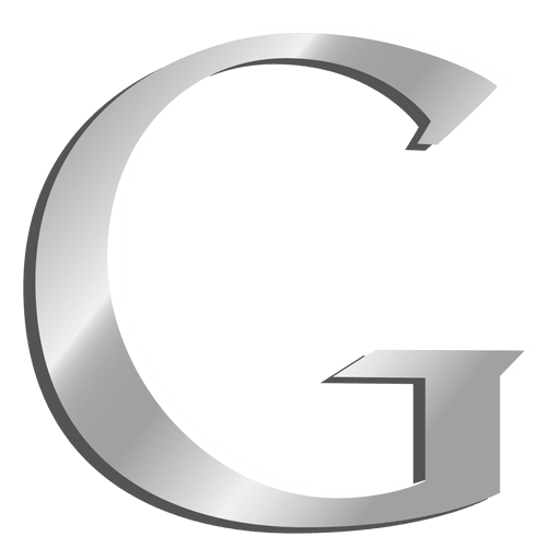 G letter Google silver icon PNG Design