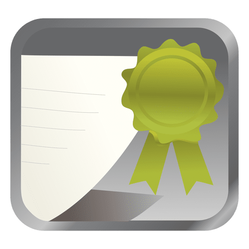 Green badge square icon PNG Design