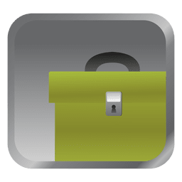 Green briefcase square icon PNG Design