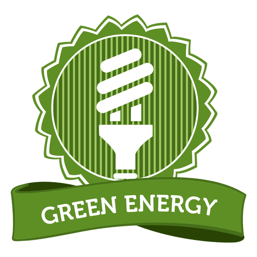 Grünes Energie-Abzeichen PNG-Design