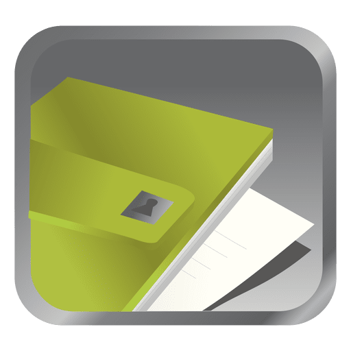 Green file square icon PNG Design