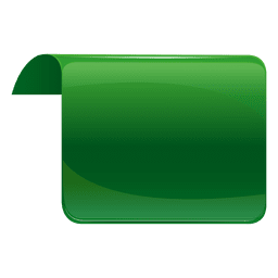 Etiqueta verde invertida Desenho PNG