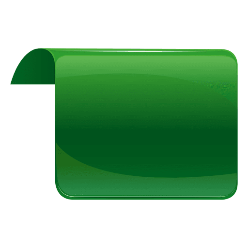 Etiqueta verde volteada Diseño PNG