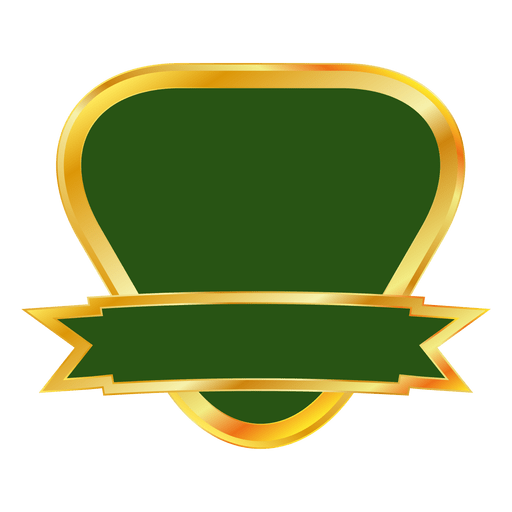 Green gold ribbon emblem PNG Design