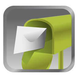 Ícone de caixa de mensagem verde Desenho PNG
