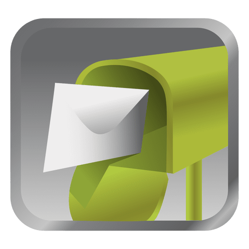Green message box icon PNG Design