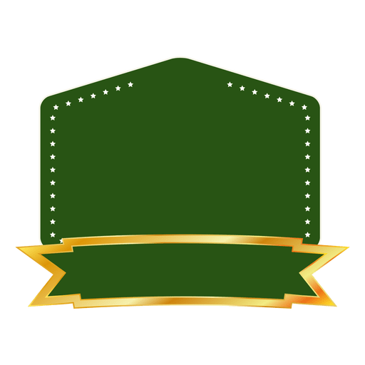 Emblema rectangular verde Diseño PNG