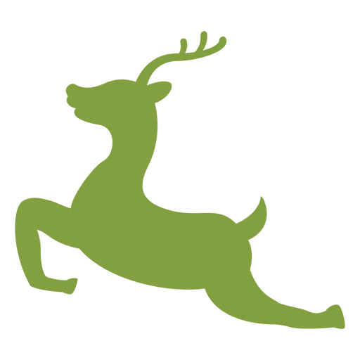 Green reindeer jumping PNG Design