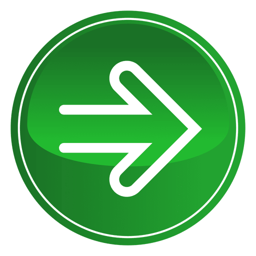 Botón de flecha redonda verde Diseño PNG
