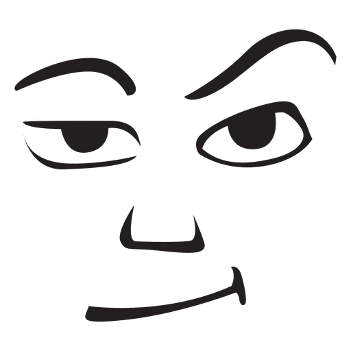 Grumpy face emoticon PNG Design