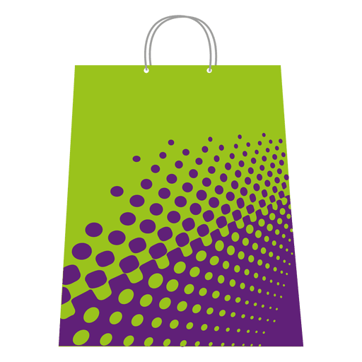 Bolso de compras de medios tonos Diseño PNG