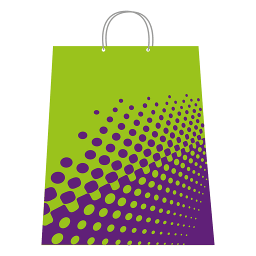 Halftones shopping bag PNG Design